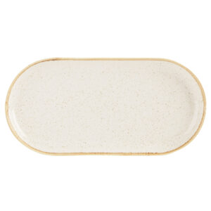 32cm Oatmeal Narrow Oval Plate (Pack of 6)