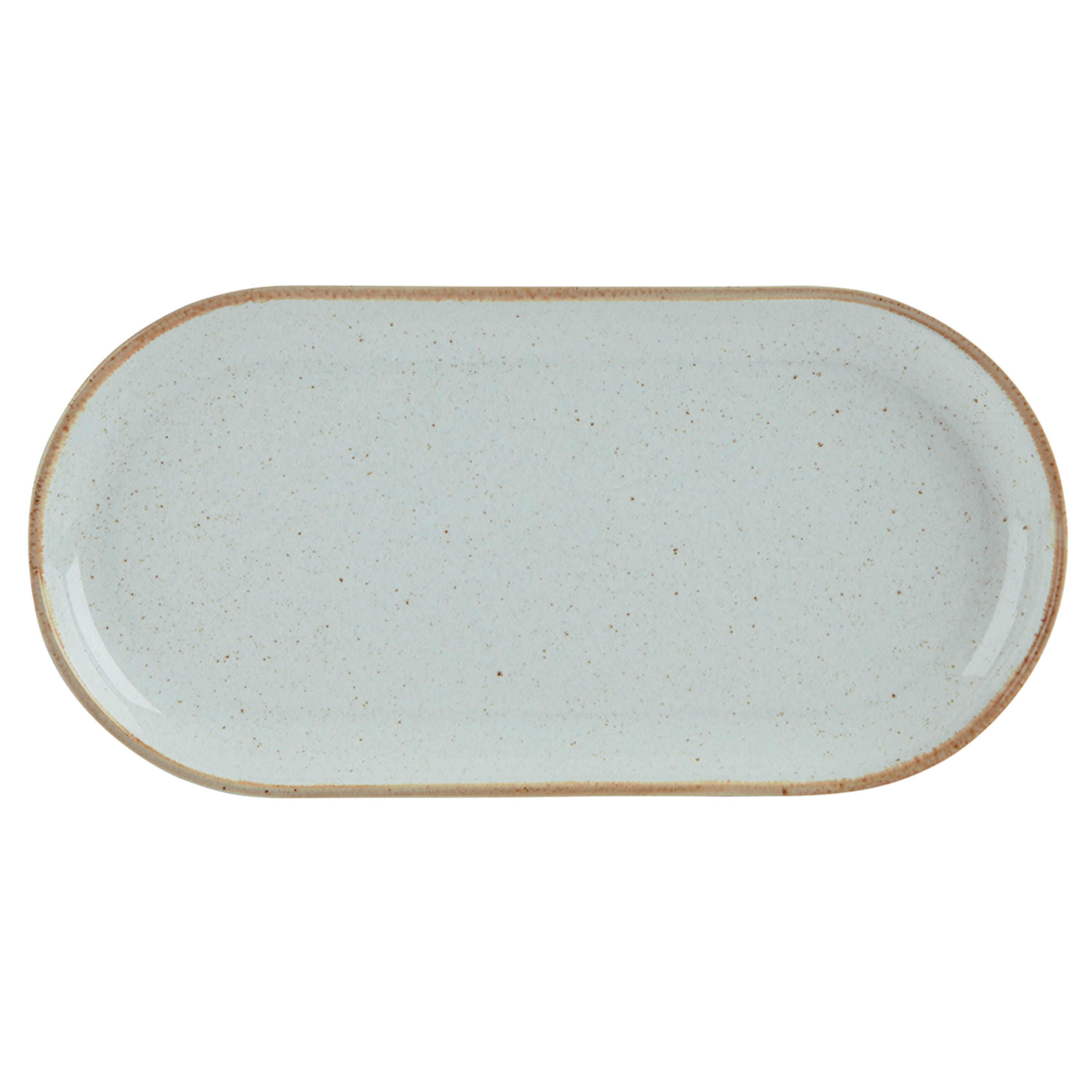 32cm Stone Narrow Oval Plate (Pack of 6)