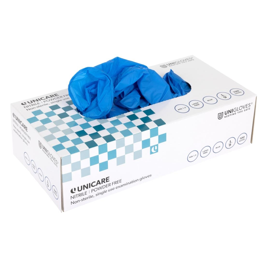 Blue Nitrile Powder Free Gloves Large