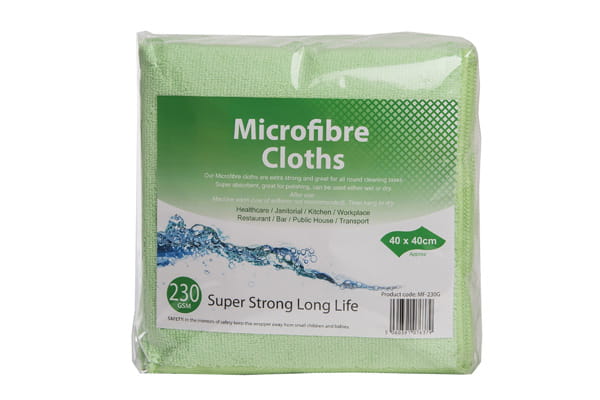 Green Microfibre Cloths (Pack of 10)
