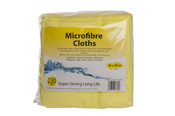 Yellow Microfibre Cloths (Pack of 10)