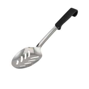 Plastic Handle Spoon Slotted Black