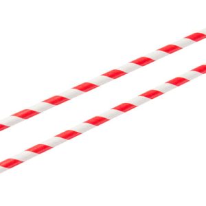 8" Red And White Paper Straws (Pack of 250)