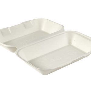 9.5 x 6″ Bagasse Large Clamshells (Pack of 250)