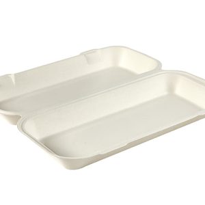13 x 6″ Bagasse Extra Long Clamshells (Pack of 250)