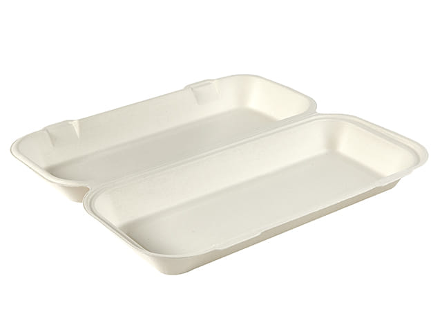 13 x 6″ Bagasse Extra Long Clamshells (Pack of 250)
