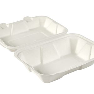 9 x 6″ Bagasse Large Clamshells (Pack of 200)