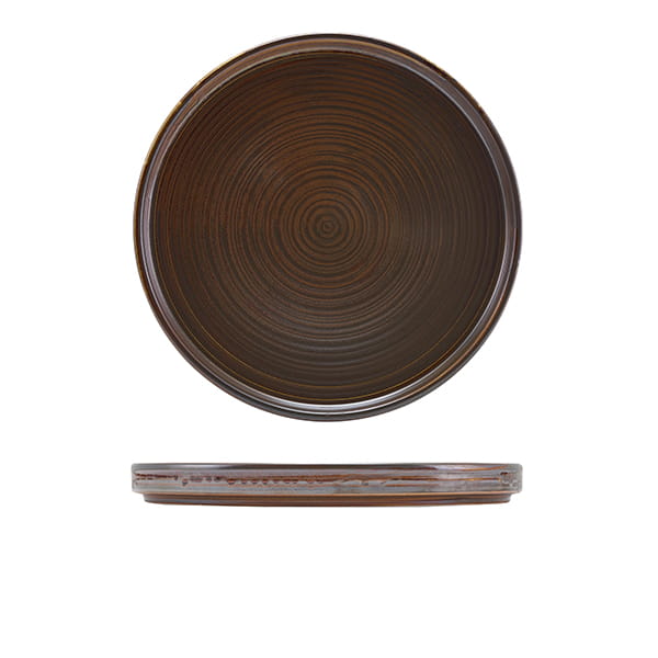 25cm Rustic Copper Low Presentation Plate (Pack of 6)