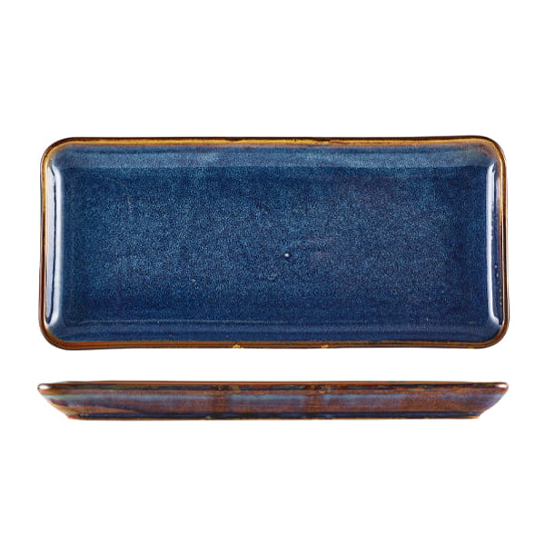 36 x 16.5cm Aqua Blue Rectangular Platter (Pack of 3)