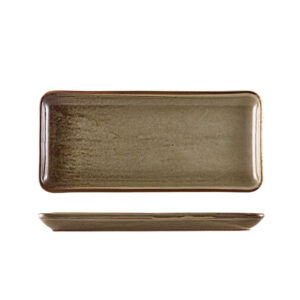 30 x 14cm Smoke Grey Rectangular Platter (Pack of 6)