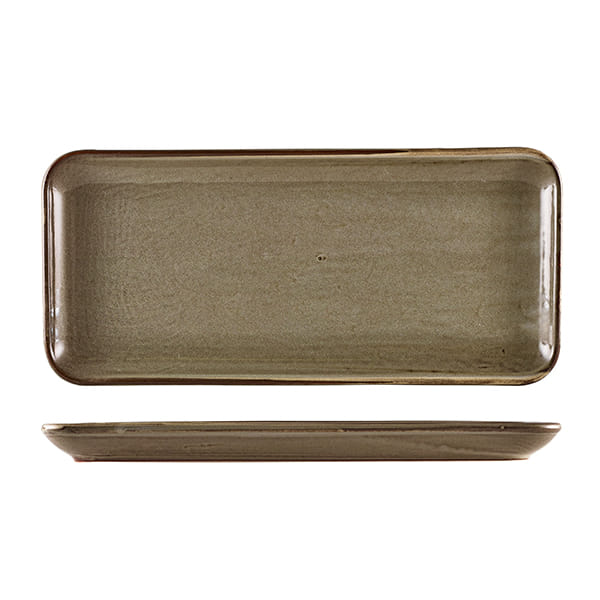 36 x 16.5cm Smoke Grey Rectangular Platter (Pack of 3)