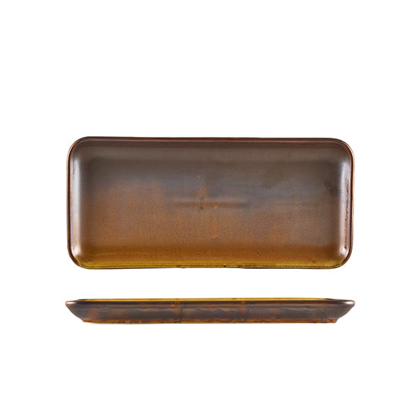 27 x 12.5cm Rustic Copper Rectangular Platter (Pack of 6)