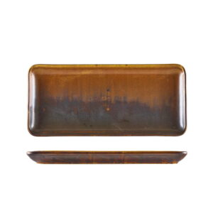 30 x 14cm Rustic Copper Rectangular Platter (Pack of 6)