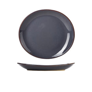 25cm Rustic Blue Oval Plate (pack of 6)