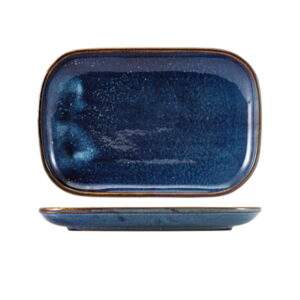 24 x 16.5cm Aqua Blue Rectangular Plate (Pack of 12)