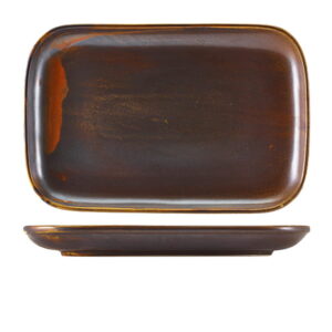 34.5 x 23.5cm Rustic Copper Rectangular Plate (Pack of 6)