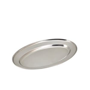 Stainless Steel Oval Flat 35cm/ 14"