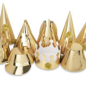 Case (50) Premiere Gold Adult Party Hats