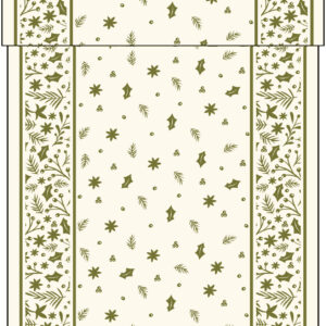 Case (6) 38cm x 12m Cream Winter Foliage Tablerunner