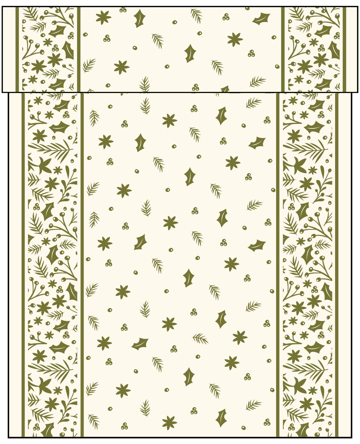 Case (6) 38cm x 12m Cream Winter Foliage Tablerunner