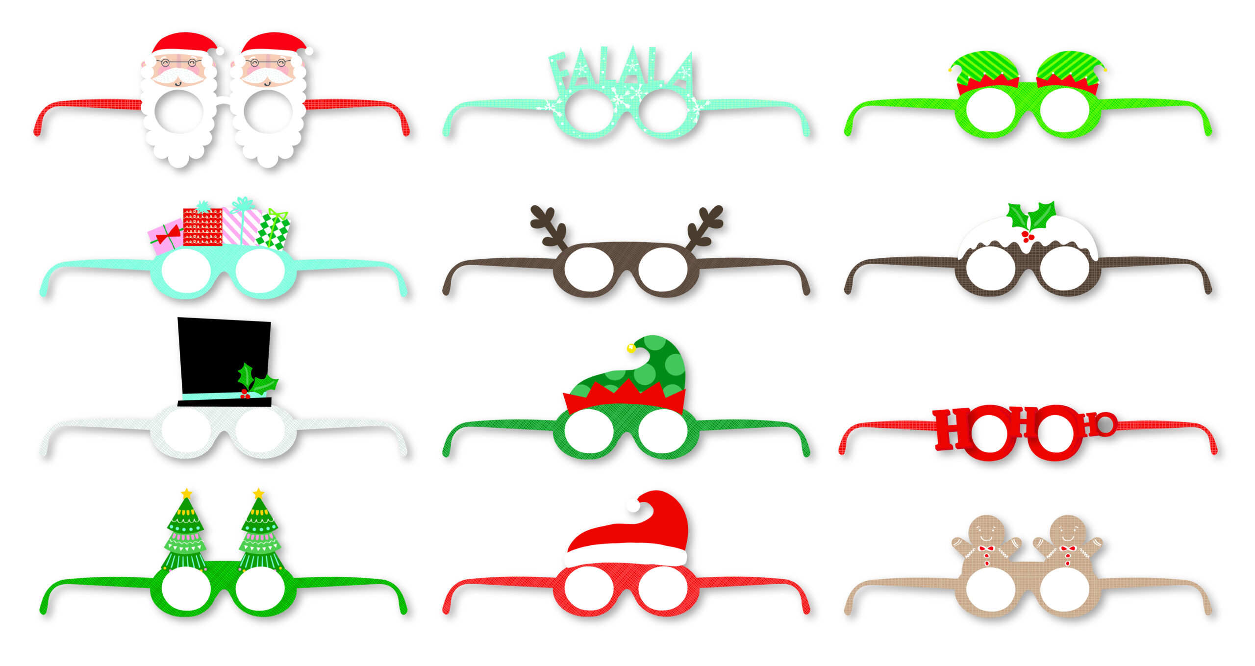 Case (144) Card Christmas Glasses