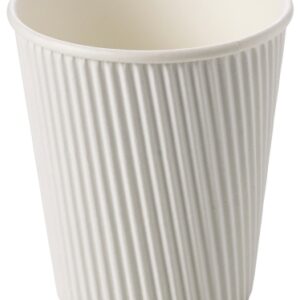 12oz white ripple cup