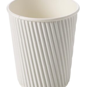 8oz white ripple cup