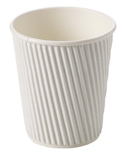 8oz white ripple cup