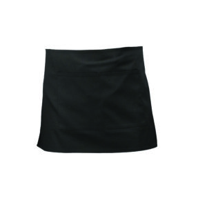 Black Short Apron W/ Split Pocket  70cm x 37cm