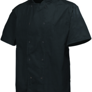 Basic Stud Chefs Jacket (Short Sleeve) Black L Size